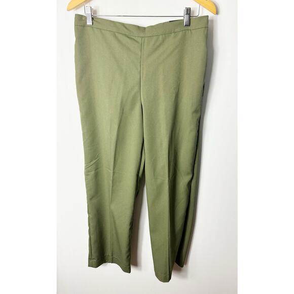 Alfred Dunner Womens Classic Fit Pant Olive Green Elastic Waist 12 - Picture 1 of 6